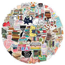 10/30/50PCS Cartoon Animal Reading Children's PVC Sticker Aesthetic Decoration Scrapbooking Stationery School Supplies for Kids (ONLINE ORDER ONLY)