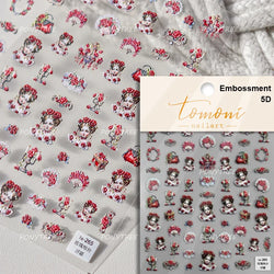 Watercolor Style Colourful Rose Flower Embossment Romantic Garden 5D Self Adhesive Nail Art Decoration Stickers Manicure Decals (ONLINE ORDER ONLY)