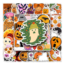 50Pcs Halloween Cartoon Waterproof Vinyl Stickers for Skateboard Snowboard (Online Order Only)