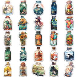 10/30/50PCS The Big World in a Bottle Aesthetic Animal Cute Stickers Cartoon Decals Toys Scrapbook Phone Laptop Car Sticker Gift (ONLINE ORDER ONLY)