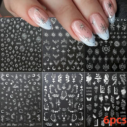 5/8Pcs 3D Hawaiian Flowers Nail Art Stickers Summer Decors with Tropical Leaves Slider Vibrant Pink & White Flowers for Parties* (ONLINE ORDER ONLY)