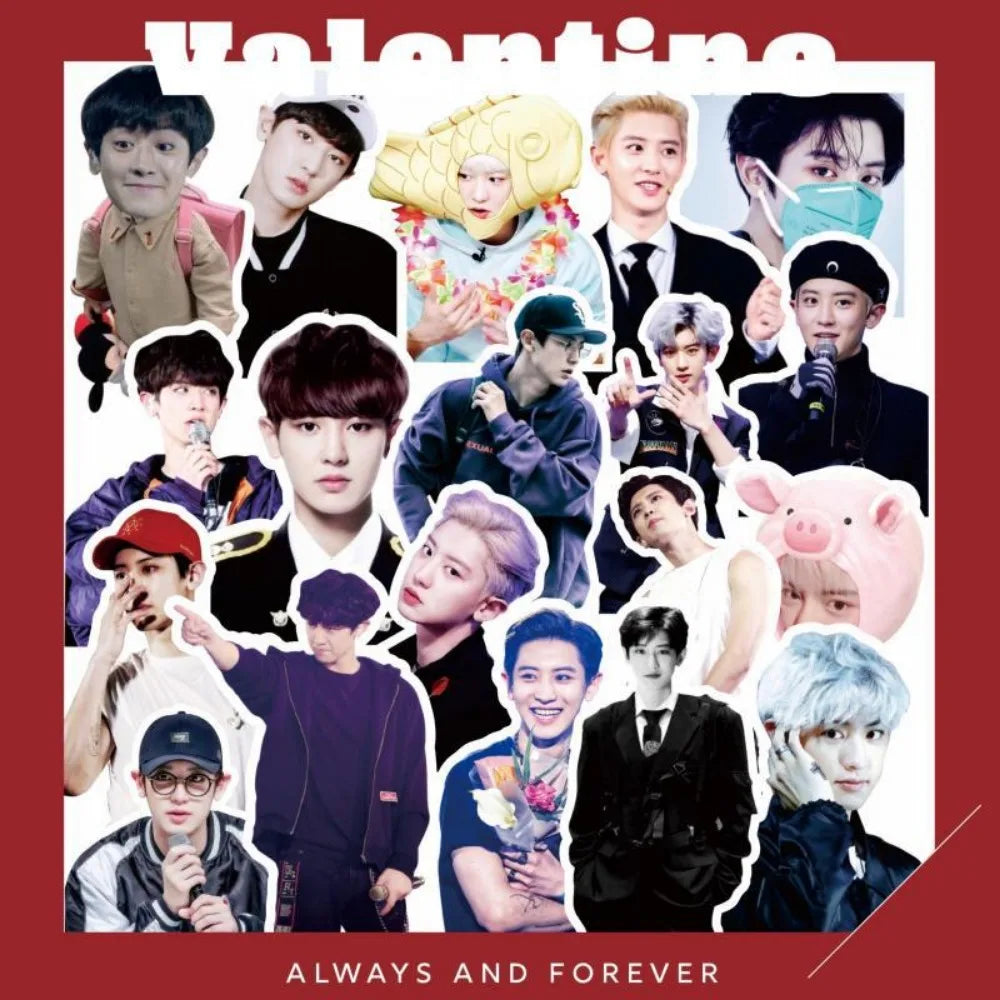 Exo Men's Group Graffiti Stickers - Waterproof DIY for Laptop, Suitcase, Scooter, Guitar (10/56 Pcs) Wholesale (Online Order Only)