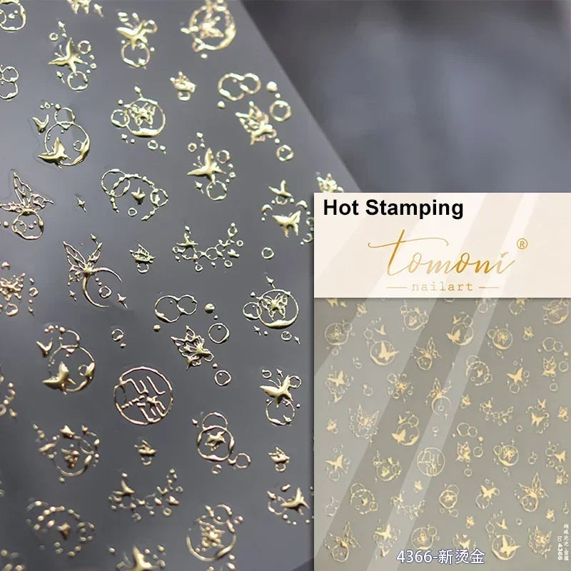 Dreamy Chic Butterfly Flower Bowknot Square Rhinestone Crystal 5D Self Adhesive Nail Art Stickers Fantasy Shiny Manicure Decals (ONLINE ORDER ONLY)