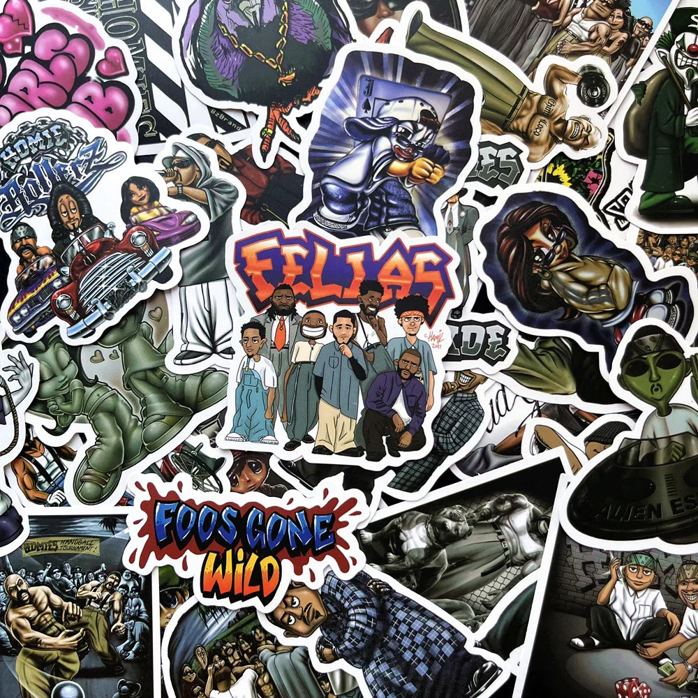 Hip Hop Homies Stickers 10/50PCS Waterproof Decals for Helmet, Bottle, Laptop, Car (Online Order Only)