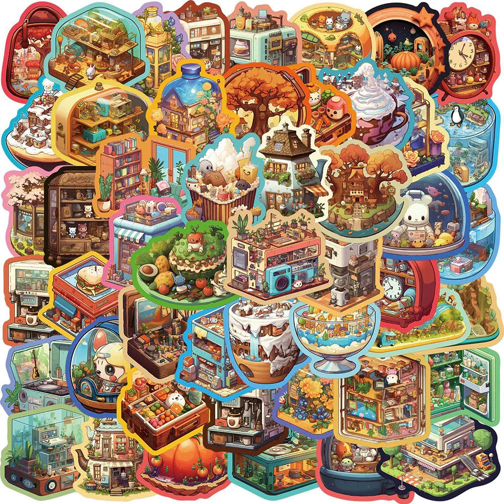 3D Cartoon Graffiti Stickers - 10/30/50pcs Aesthetic Decals for Kids Toys, Fridge, Phone, Suitcase (ONLINE ORDER ONLY)