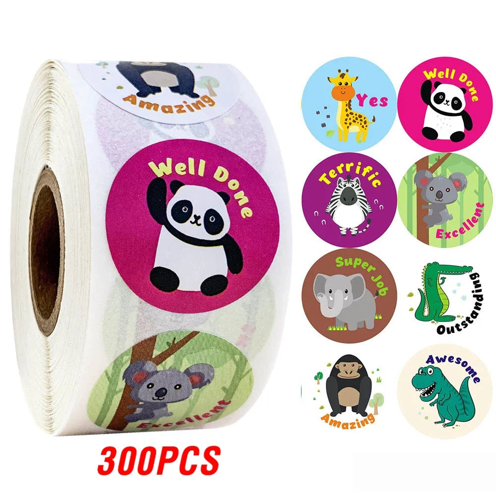 100-500pcs Cartoon Animals Sticker for Children 8 Designs Cute Thank You Scrapbooking Stationery Sealing Labels Rewards Stickers (ONLINE ORDER ONLY)
