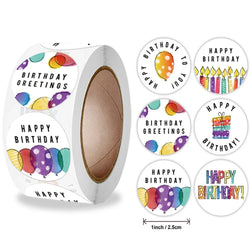 100-500pcs Cute Happy birthday Stickers for Gift Wrapping Decoration Envelope Sealing Label Kids toys Stationery Stickers 1inch (ONLINE ORDER ONLY)