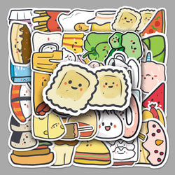 10/50Pcs Cartoon Gourmet Food Graffiti Stickers for Luggage Laptop Skateboard Notebook Stickers Children Toys Wholesale (ONLINE ORDER ONLY)