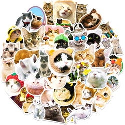 10/30/50PCS Cute Cat Cartoon Stickers Toys Graffiti Decoration Kids DIY Phone Notebook Laptop Fridge Car Funny Decals Waterproof (Online Order Only)