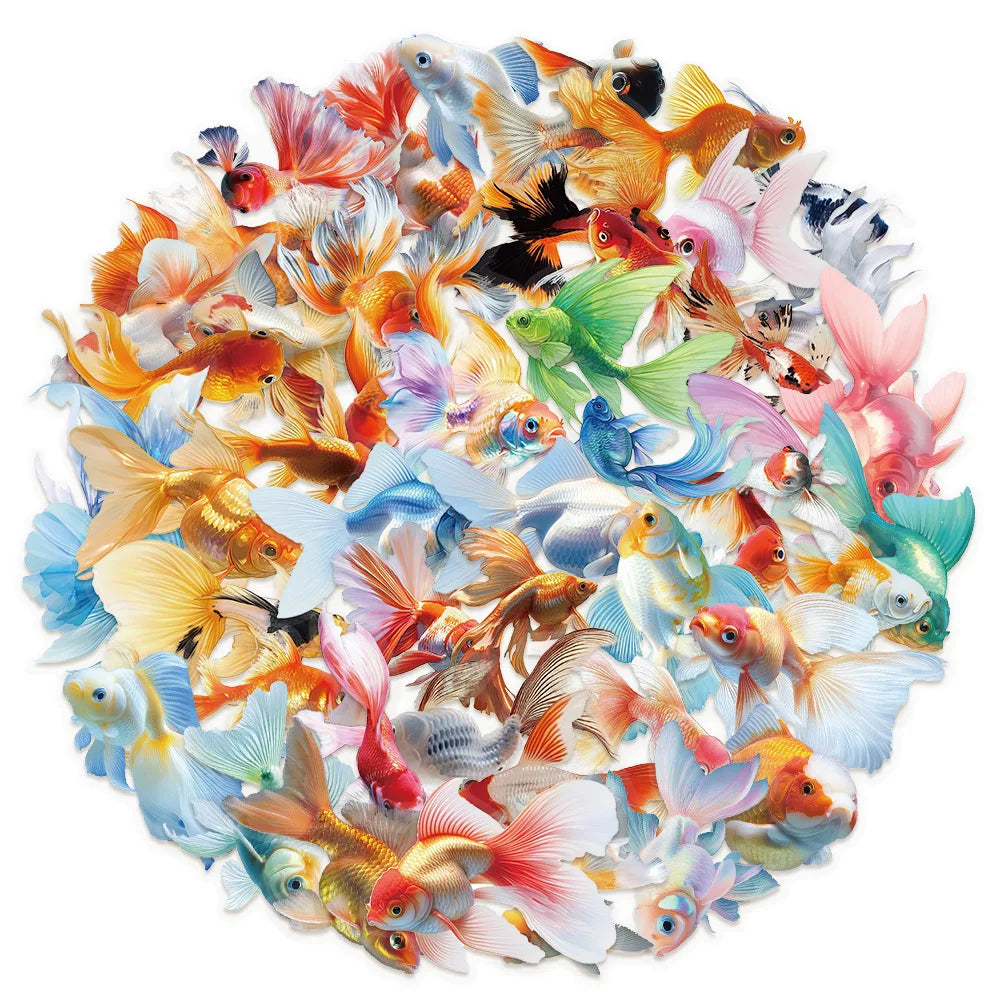 Cartoon Goldfish Stickers Waterproof DIY Skateboard Notebook Graffiti (Online Order Only)