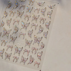 Bowknot Ribbon Butterfly Jelly Shiny Sparkling Delicate Charming Bow Tie 5D Nail Art Decorations Stickers DIY Manicure Decals (ONLINE ORDER ONLY)
