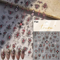 Metal Snake Flower Pattern Stars Eye Pot Moon Butterfly Story Retro Meteor Candle Hourglass Nail Art Sticker Manicure Tool Decal (ONLINE ORDER ONLY)
