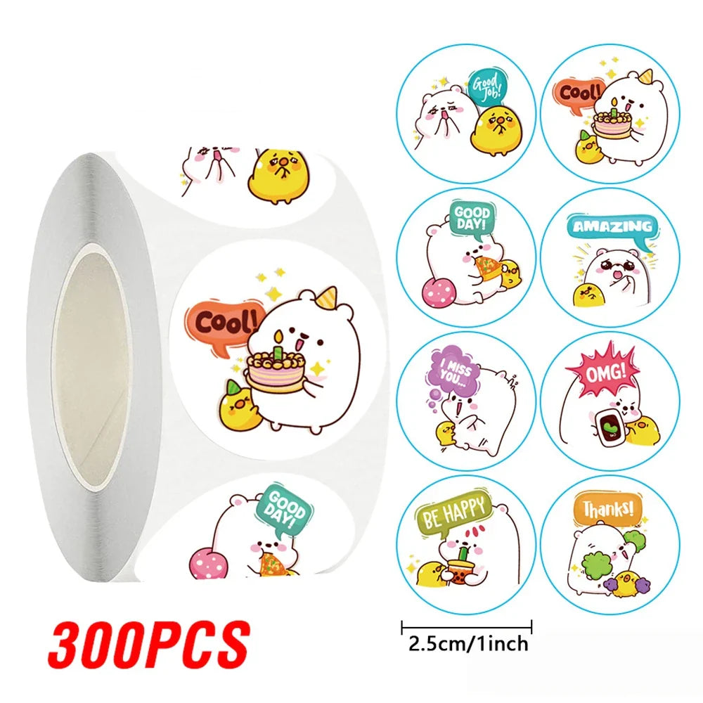 100-500pcs Children's Stickers New Small Animal Cartoon Sticker for Kids Gift Packaging Label Reward Stationery Stickers (Online Order Only)