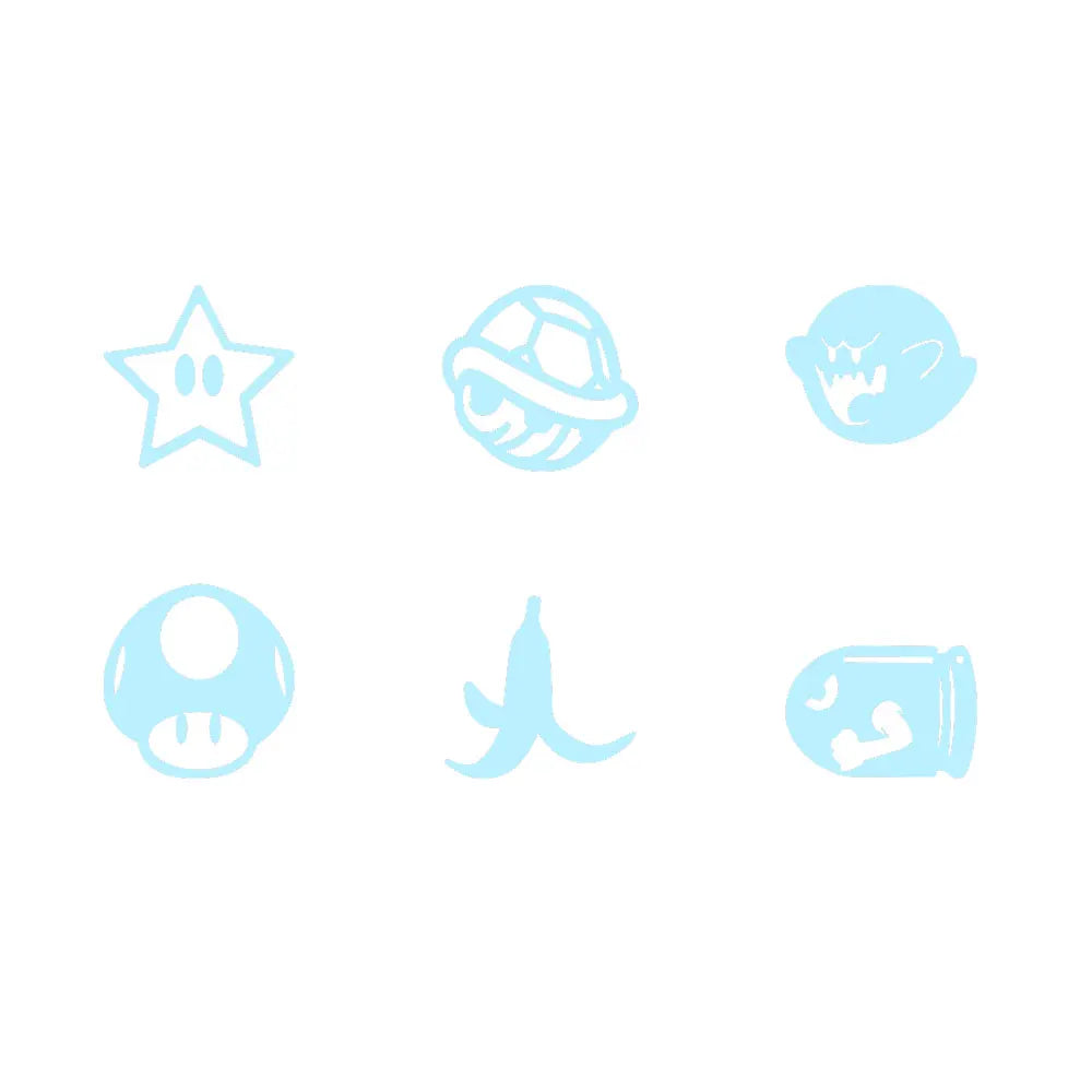Set Of 6 Blank Button Car Sticker And Truck Vehicle White Blank Buttons The Car Interior  Decoration Die Cutting  Vinyl Decals (ONLINE ORDER ONLY)