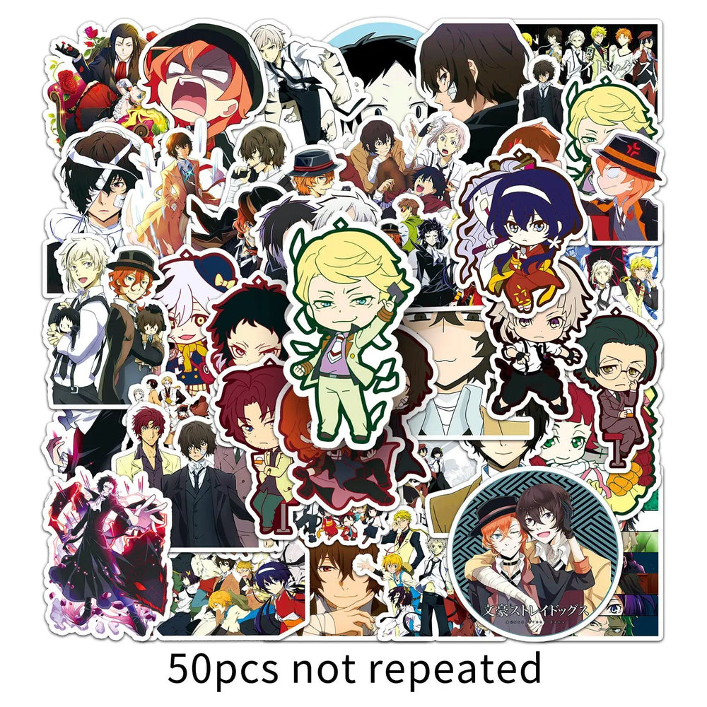 Bungo Stray Dogs Graffiti Stickers 50pcs for Helmets, Desktops, Walls, DIY Decoration Wholesale (Online Order Only)