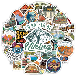 Outdoor Hiking Camping Stickers Forests Mountains DIY Toy Decorative Graffiti Decal for Phone Luggage Laptop Bottles Waterproof (ONLINE ORDER ONLY)