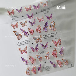Butterfly Flower Hollow Out Lace Delicate Floral Print Shiny Cloth Block Insect Self Adhesive Nail Art Stickers Manicure Decals (Online Order Only)