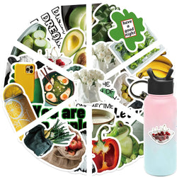 30Pcs Green Vegetables and Fruits Stickers Cute DIY Toy Gift Graffiti Decal Phone Luggage Laptop Scrapbook Waterproof Sticker (ONLINE ORDER ONLY)