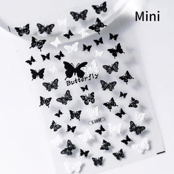 Gothic Dark Spider Butterfly Cross Flame Wings Halloween Horror Rose Flower Rabbit Pumpkin Bear Nail Art Stickers Manicure Decal (ONLINE ORDER ONLY)