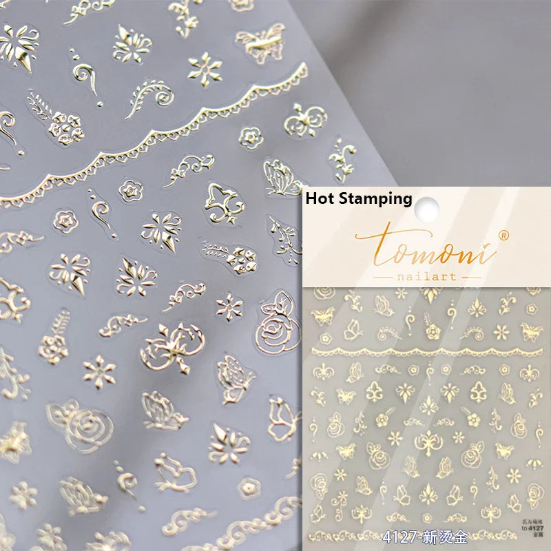 Metal Snake Flower Pattern Stars Eye Pot Moon Butterfly Story Retro Meteor Candle Hourglass Nail Art Sticker Manicure Tool Decal (ONLINE ORDER ONLY)