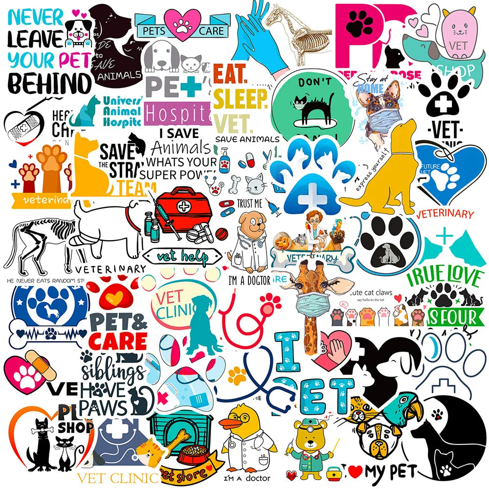 Cartoon Animal Stickers Pack - Cute, Funny Decals for Kids, DIY, Fridge, Luggage, Skateboard, Car (Online Order Only)
