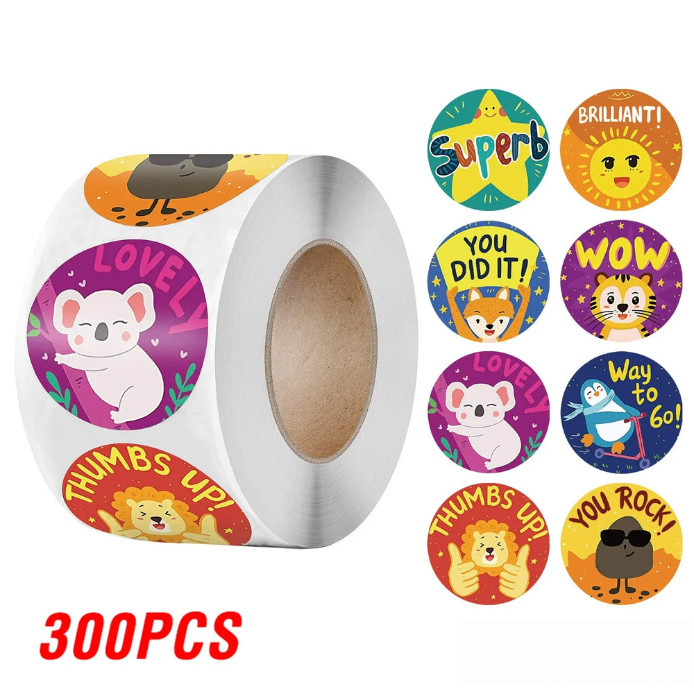 100-500pcs Kids Reward Stickers Puppy Dog Cat Encouragement Labels for Teachers Cute Animals Sticker Stationery Pegatinas (ONLINE ORDER ONLY)