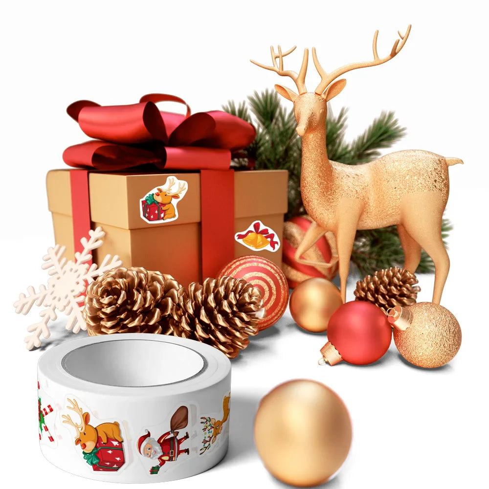 100-500pcs Merry Christmas Stickers Cristmas Xmas Party Seal Labels Stickers For DIY Gifts Baking Package Envelope Stationery (Online Order Only)