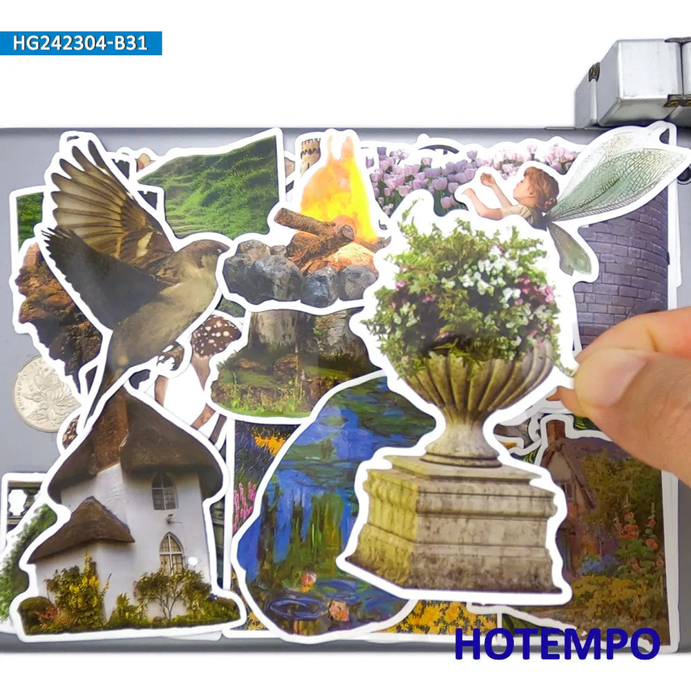 10/30Pieces Nostalgic Leisure Trip Natural Rustic Landscape Travel Stickers for Phone Scrapbook Diary Luggage Car Laptop Sticker (ONLINE ORDER ONLY)
