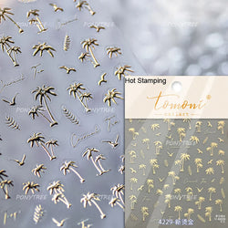 Summer Beach Bikini Watermelon Strawberry Ice Cream Soda Coconut Tree Fan Juice Crab Nail Art Decoration Stickers Manicure Decal (ONLINE ORDER ONLY)