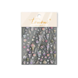 European Garden Angel Wing White Rose Flower Bed Vase Lace Bowknot Statue Adhesive Nail Art Decoration Sticker Manicure Decals (ONLINE ORDER ONLY)