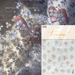 Camellia Tea After Rain Fragrant Flower Paint in Gold White Antique Chinese Characters Adhesive Nail Art Stickers Manicure Decal (ONLINE ORDER ONLY)