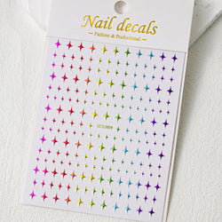 1Sheet Laser Star Nail Stickers 3D Metallic Mirror Gold/Silver Irregular Star Manicure Decals Y2K Self Adhesive Nails Decoration (ONLINE ORDER ONLY)
