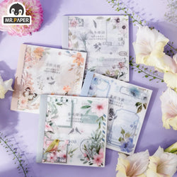 Retro Floral Sticker Book - Four Seasons Theme, 20pcs (ONLINE ORDER ONLY)
