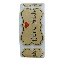 250pcs Kraft Paper Stickers Hand Made Seal Labels DIY Gift Packaging Holiday Present Stickers Cute Sticker Stationery (ONLINE ORDER ONLY)