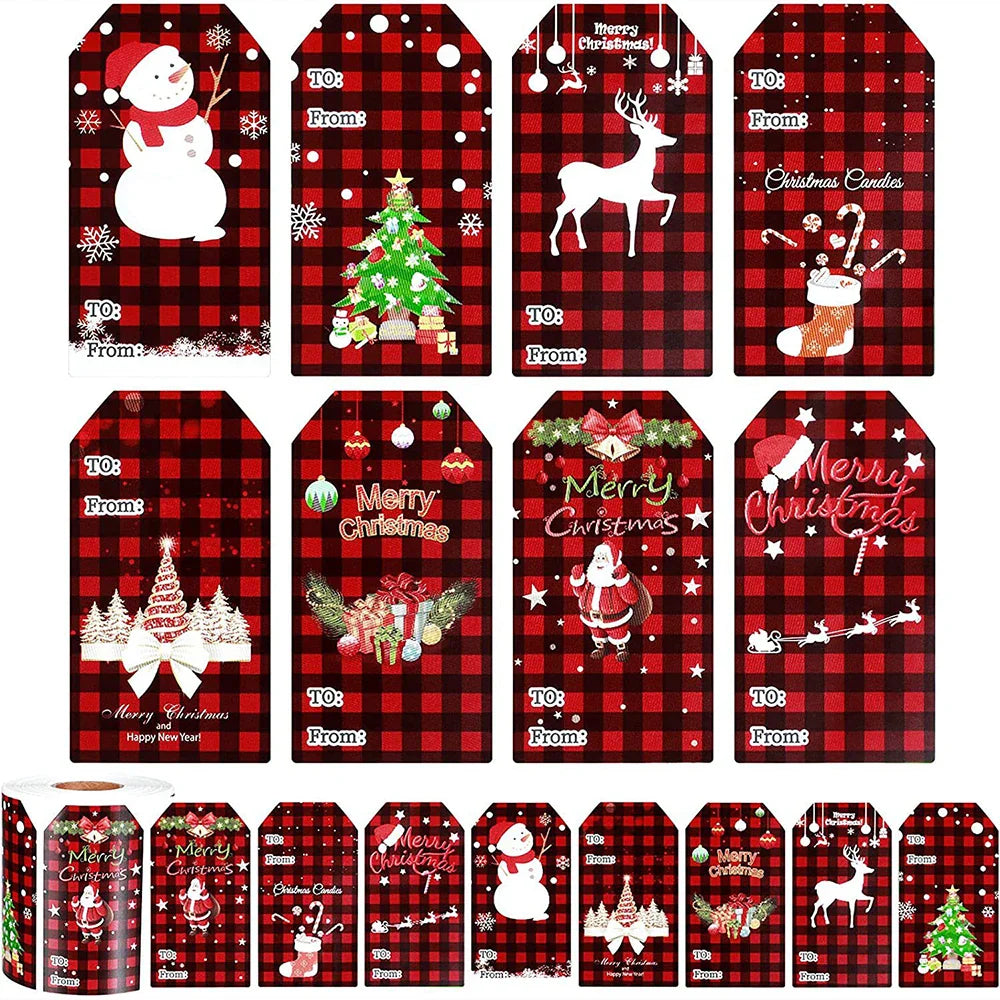 50-300Pcs Merry Christmas Theme Stickers for DIY Gift Decorate Baking Package Envelope Seal Labels Stickers Stationery  Stickers (Online Order Only)