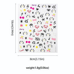 1 Sheet 5D Embossed Nail Art Stickers Graffiti Heart Flower Design Nail Art Decals Self-Adhesive DIY Manicure Nail Art Supplies* (ONLINE ORDER ONLY)