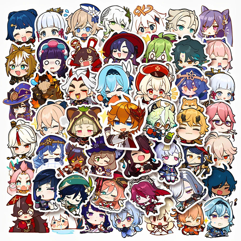 Genshin Impact Anime Stickers 10/30/50PCS for Kids DIY Skateboard Laptop Phone Car (ONLINE ORDER ONLY)