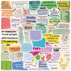 50pcs Cute Cartoon Motivational Phrases Positive Stickers Bible Verse Sticker For Luggage Laptop Guitar Phone Diary Vinyl Decals (ONLINE ORDER ONLY)