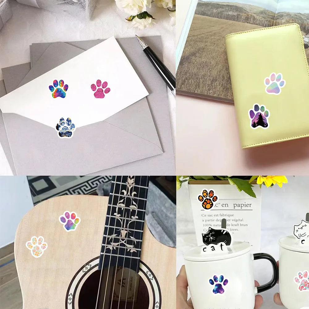 100-500pcs Creative Dog Paw Stickers Children Learning Reward Stationery Sticker Fashion Office School Decoration Seal Stickers (ONLINE ORDER ONLY)