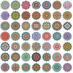 50pcs Mandala Flowers Cartoon Graffiti Stickers Decals Decoration DIY Skateboard Notebook Phone Laptop Cute Sticker (ONLINE ORDER ONLY)