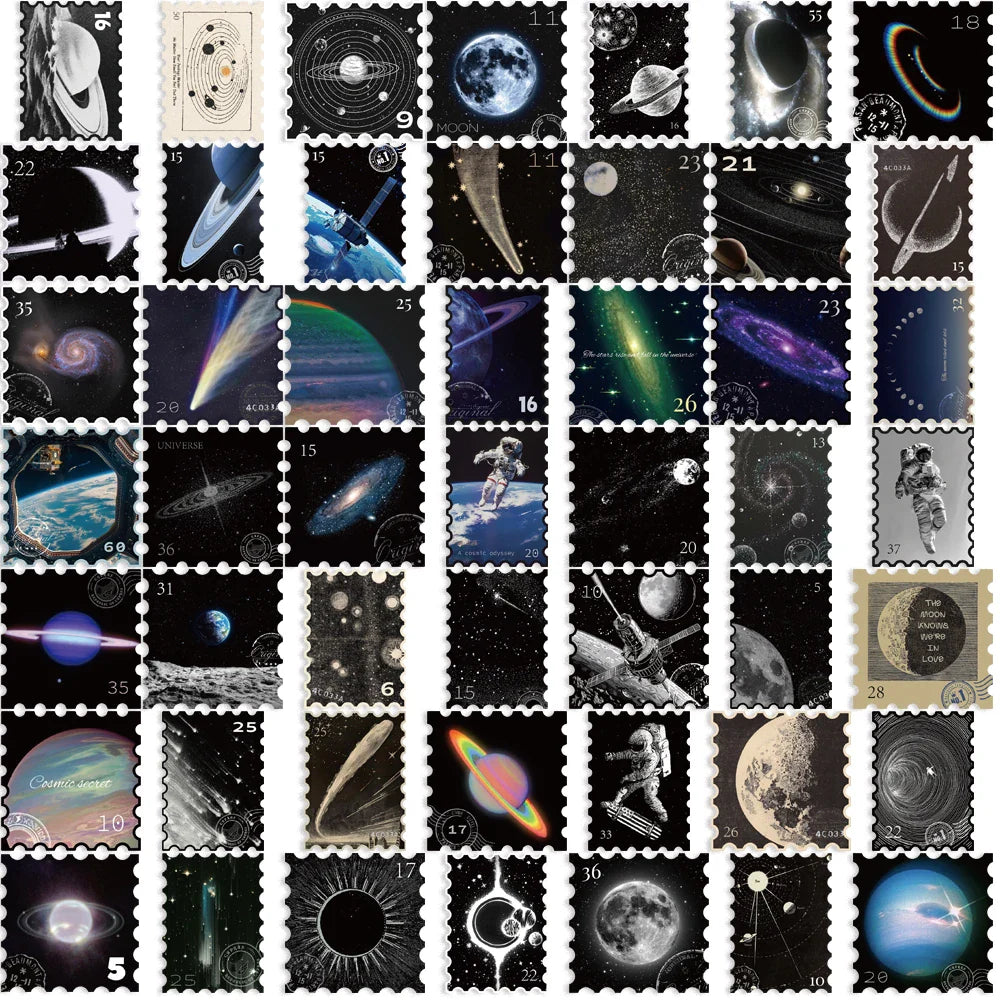 50PCS Cool Mysterious Universe Planet Stickers Graffiti Decals Waterproof Motorcycle Luggage Guitar Skateboard Kid Sticker Toy﻿ (ONLINE ORDER ONLY)