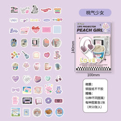50pcs/lot Korean ins Scrapbook Stickers Life Projector Series Art Craft Sticker Decorative Diary Planner Cute Stationery Sticker (ONLINE ORDER ONLY)