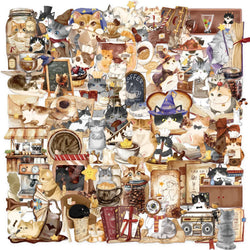 10/30/50PCS Cartoon Magic Stickers Cat Coffee Transparent Sticker DIY Toy Scrapbook Luggage Laptop Guitar Bike Graffiti Decals (ONLINE ORDER ONLY)