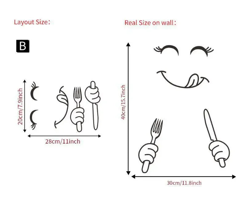 Cute Kitchen Fridge Wall Stickers - Happy Face Art Decoration (Online Order Only)