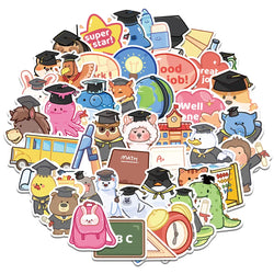 Cartoon Graduation Stickers for Laptop, Luggage, Phone, Car (10/30/50Pcs) (ONLINE ORDER ONLY)