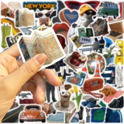 63pcs INS Harajuku Style Graffiti Stickers Decorated For Guitar Notes Luggage DIY Waterproof Laptop Water Cup Bicycle Sticker (ONLINE ORDER ONLY)