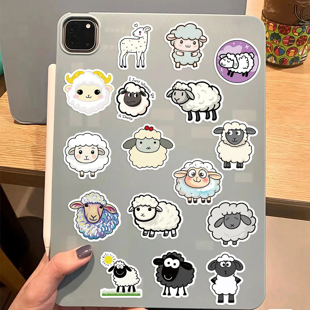 56pcs Cartoon Sheep Stickers For Journal Stationery Scrapbooking Supplies Lamb Goat Sticker Craft Scrapbooking Decals (ONLINE ORDER ONLY)