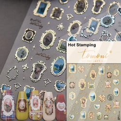 Round Jeans Square Sexy Blue Series Cowboy Lucky Beautiful Letter Self Adhesive Nail Art Sticker Pearl Rhinestone Manicure Decal (ONLINE ORDER ONLY)