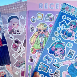 Korean ins Cute Pretty Girls Sticker Diary Scrapbooking DIY Album Decoration Sticker Aesthetic Personalized Kawaii Stationery (Online Order Only)