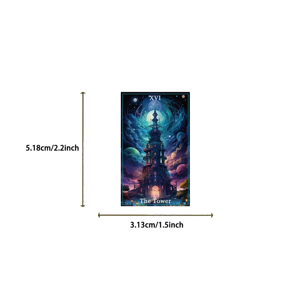 78pcs Magic Witch Moon Tarot Graffiti Stickers Cool Dark Goth Decals Toy DIY Scrapbook Bottle Phone Luggage Car Sticker (Online Order Only)
